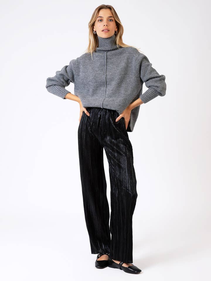 An'ge - Wholesale Knit Sweater - Women's - HEATHER GREY LIPY SWEATER