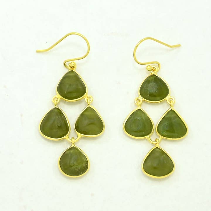 Natural Vessonite Earring Gold Plated Silver 925 for wholesale by Schmuckoo Berlin