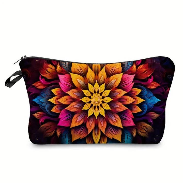 Tourtiwi - Wholesale Makeup/Cosmetic Bag - Mandala flower cosmetic bag waterproof zipper bag0