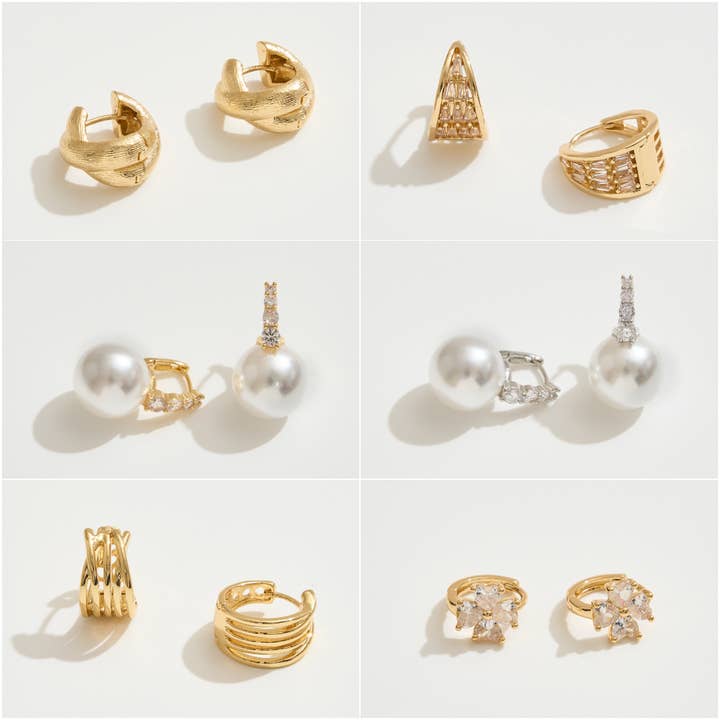 Boucle d'oreille trempée dans l'or SE-12014 12096 12097 12138 12145 pour la vente par Oblige by G