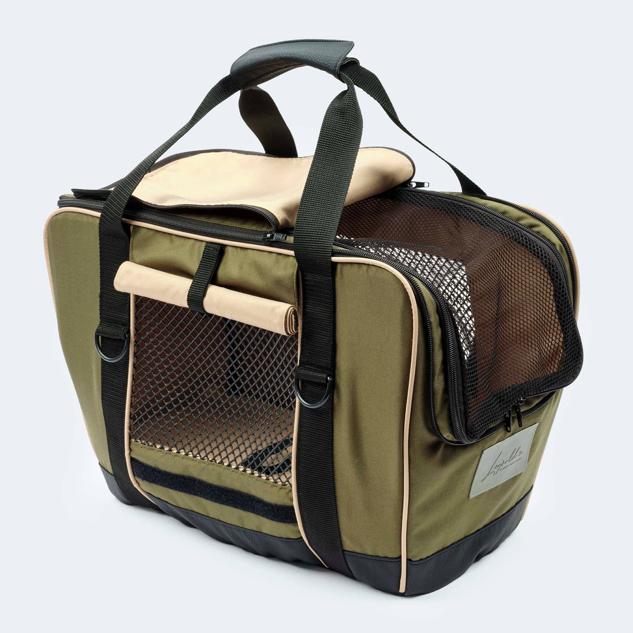 ​​Leopold's Finest for dogs - Wholesale Pet Carrier - Dog - Bicycle bag for dogs olive7