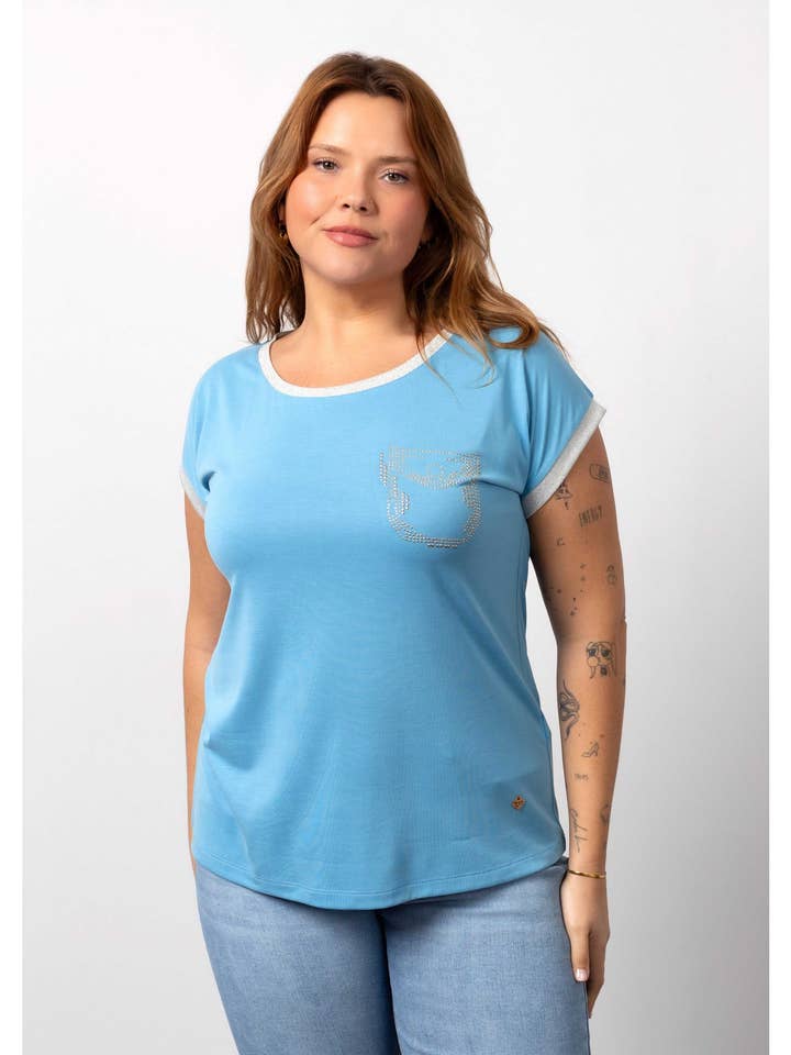 251045 - Camisola em malha lisa Coleção Primavera Verão Tamanhos Grandes por atacado de Teresa Cardoso Oliveira