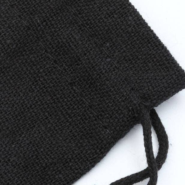 Inca UK – Saco de presente por atacado – 16x14cm. Saco de cordão Mix de Algodão Preto2