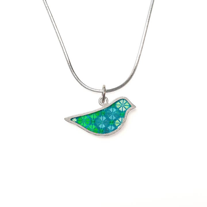 Noa Jewellery - Wholesale Pendant/Charm Necklace - Bird pendant with a decorated ceramic