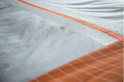 Lt Grey Orange Vertical Stripe Duvet Cover for wholesale on Faire1