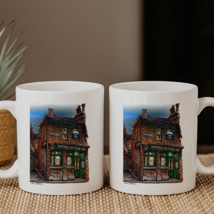 Tazza da caffè del pub Corrie Rovers Return per la vendita all'ingrosso da parte di Totally Toronto Art/Sassy City Studio