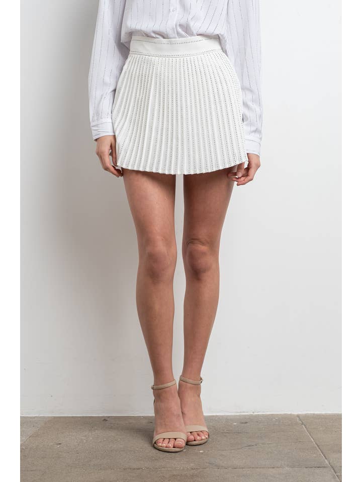 KIWI - Vente Jupe-short – femme - IP2480- Jupe plissée en strass3