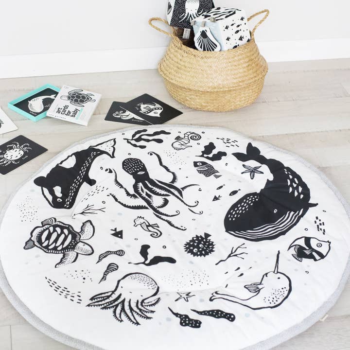 Wee Gallery - Venta al por mayor Alfombrilla para jugar - Niños y bebés - Alfombra de Juego Oceánica - Alfombra de Suelo Acolchada para el Tiempo Boca Abajo del Bebé6