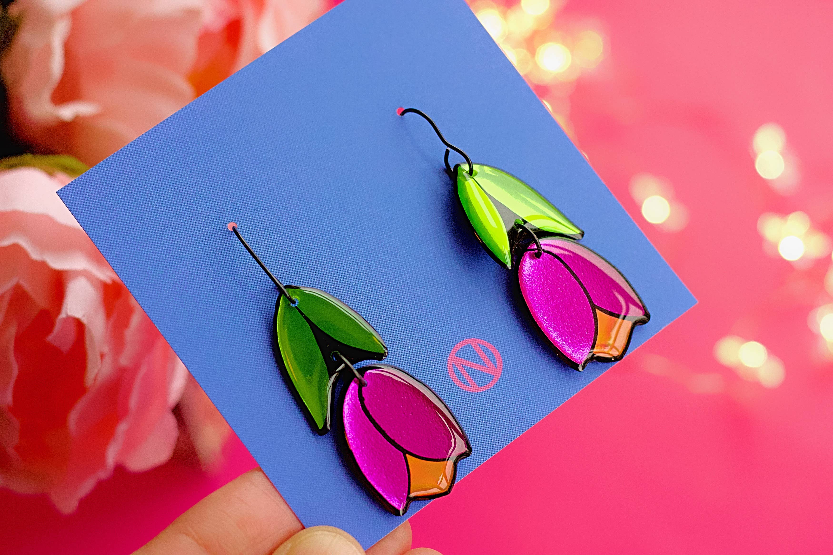 Naoi - Wholesale Dangle Earrings - Tulip Statement Drop Earrings - Handmade to Order1