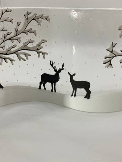 Winter Self standing Stag and deer for wholesale by Ally Glass Studio