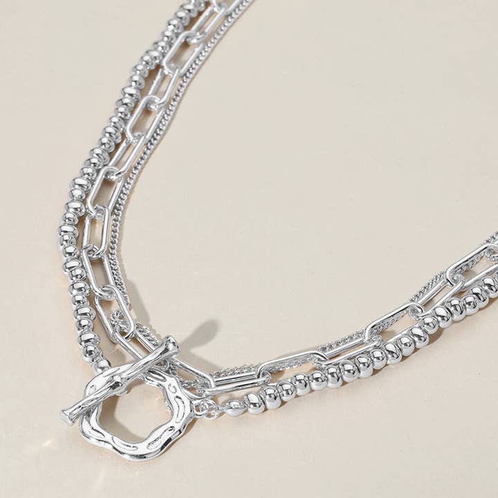 Sensibling Corp. - Wholesale Link & Chain Necklace - 2PCS - Metal Chain Toggle Closure Necklaces