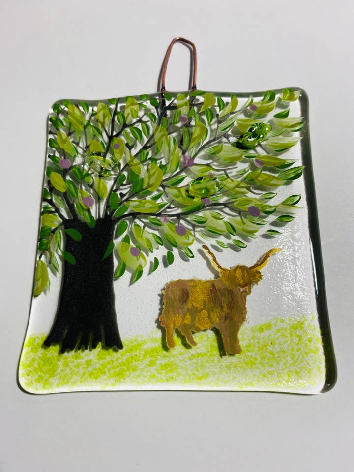 Appendino da parete Highland cow Countryside per la vendita all'ingrosso da parte di Ally Glass Studio