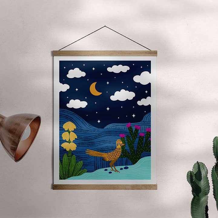 Squidly Designs - Wholesale Art Print - Roadrunner in the Desert Art Print1