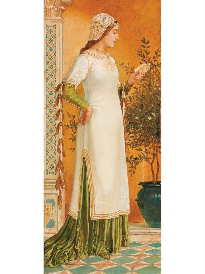 Walter Crane: Laura Reading Notecard for wholesale by Pomegranate