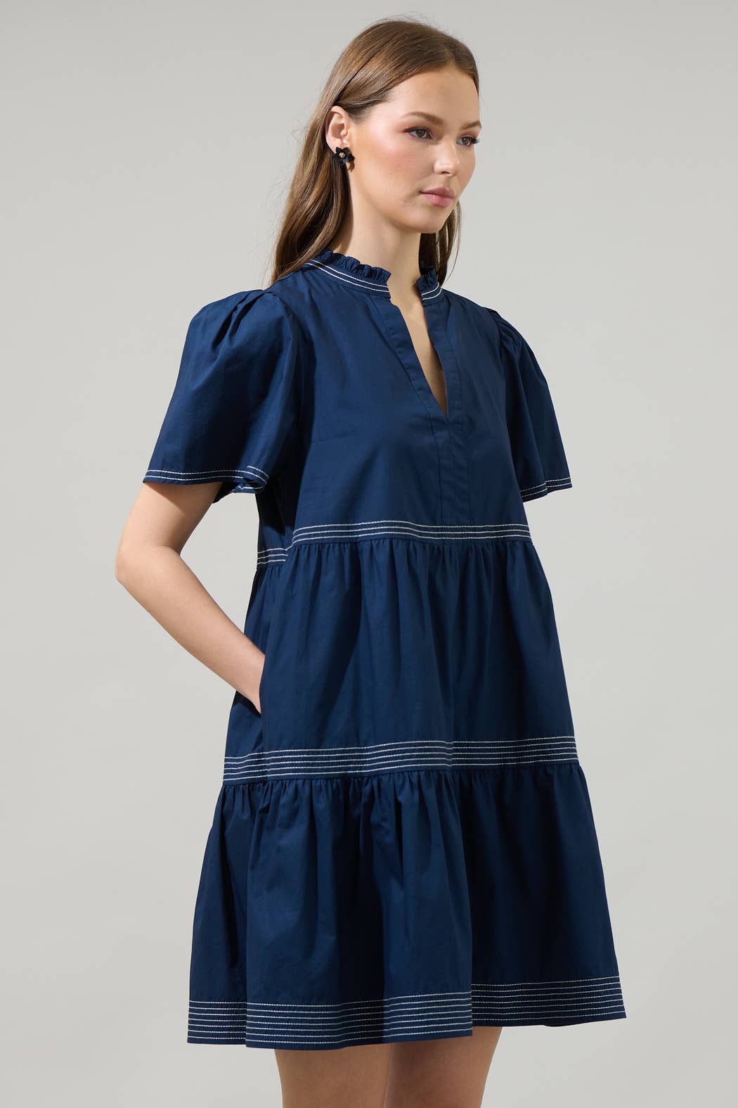 Sugarlips - Wholesale Dress – Women's - Betty Poplin Tiered Mini Dress2