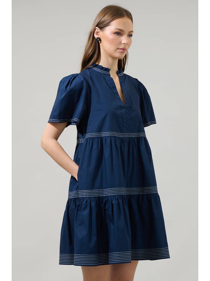 Sugarlips - Wholesale Dress – Women's - Betty Poplin Tiered Mini Dress2