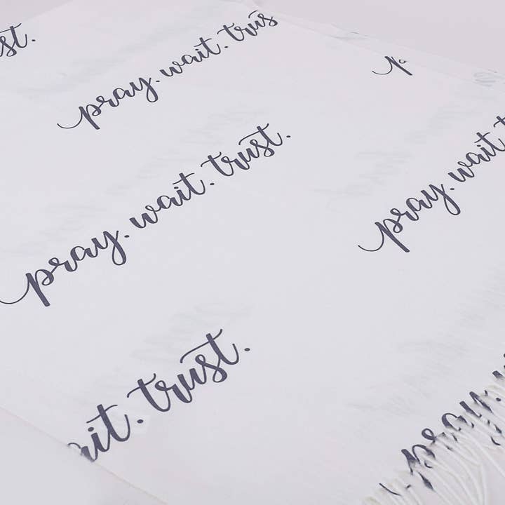 Swanson Christian Products - Vente Châle – femme - Mode de prière châle - Prie Attends Fais confiance5