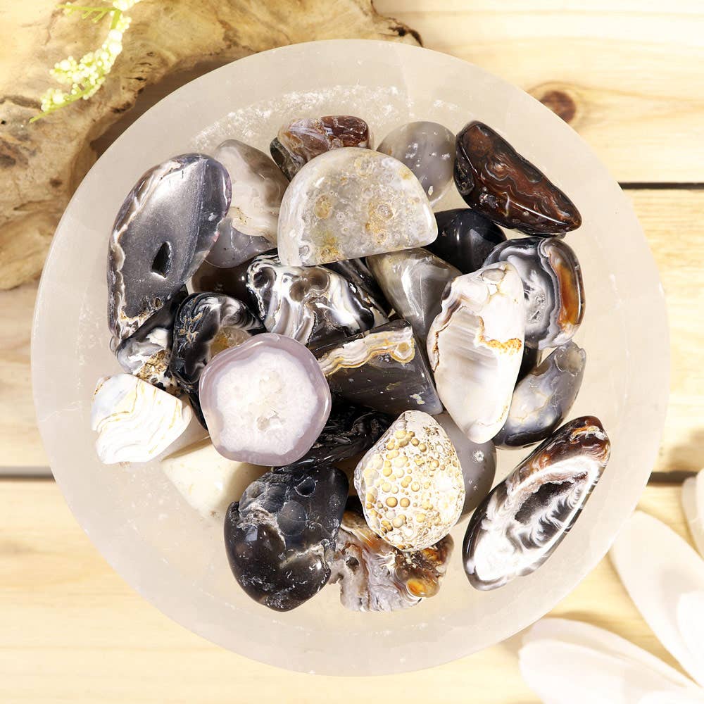 Natures Artifacts Inc - Wholesale Spiritual Stone/Crystal - 1 lb Window Agate Tumbled Stones1