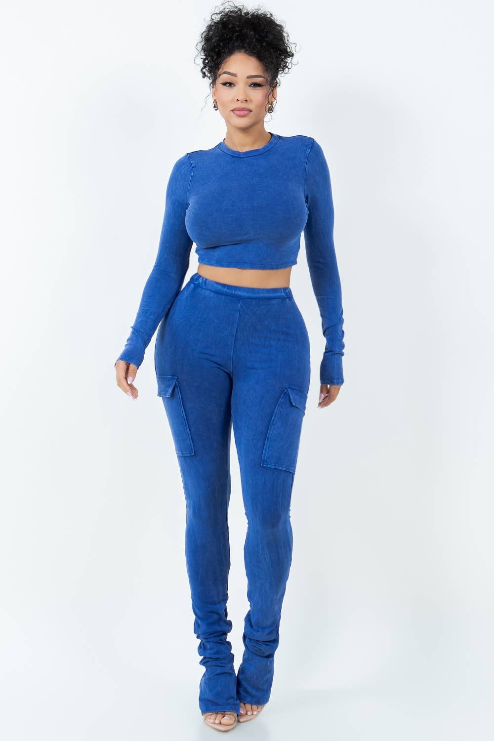 Uptown Apparel - Wholesale Top & Pant Set (NOT Loungewear) - Women's - T6603-B11205 MINERAL WASH COTTON TOP AND PANTS SET4