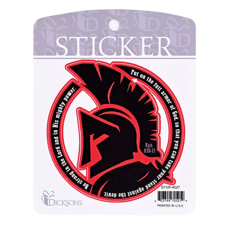 Sticker Red Black Helmet Armor Of God for wholesale by Dicksons