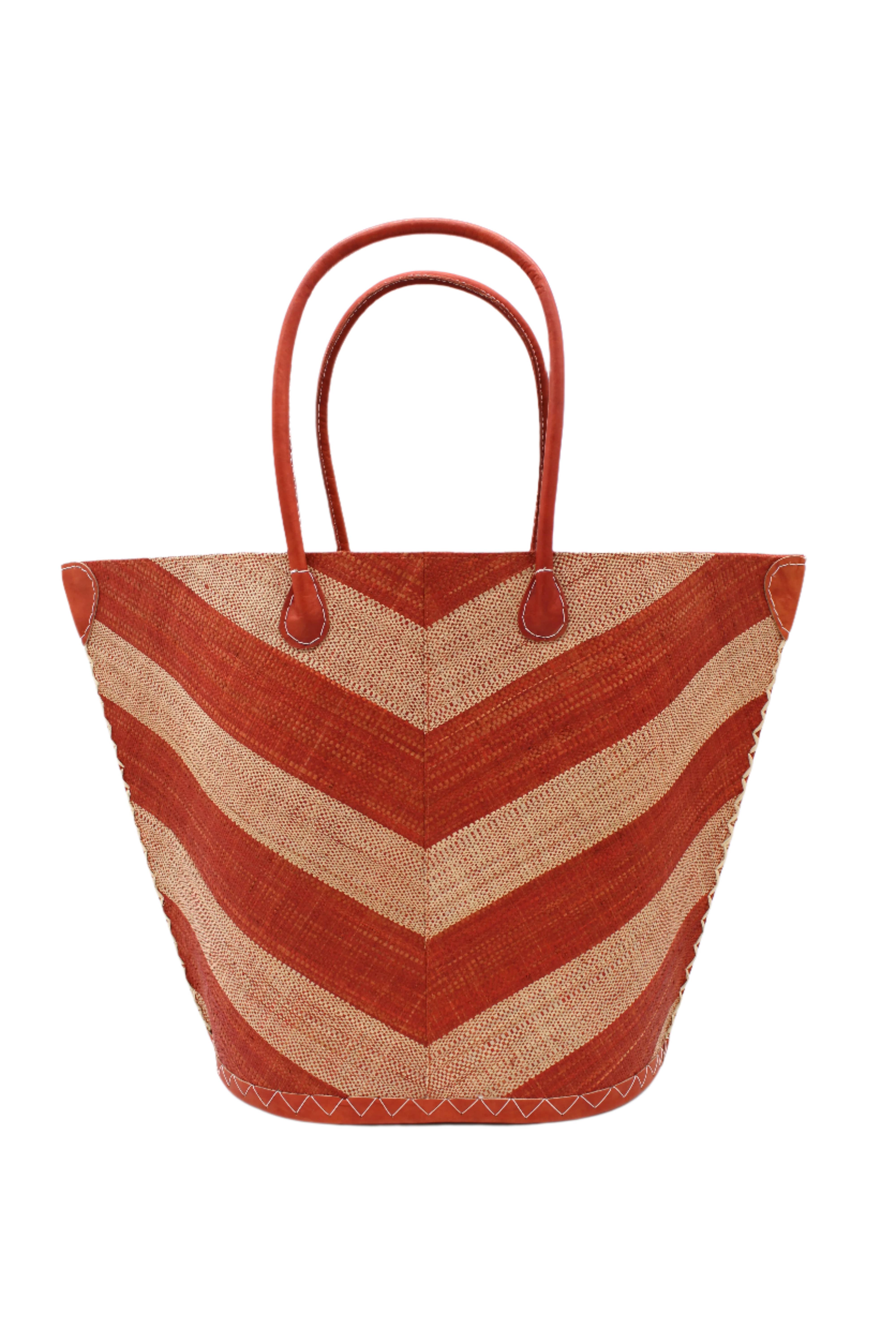 Shebobo - Vendita all'ingrosso Tracolla - Unisex - Borsa Tote grande in paglia a righe larghe e motivo a spina di pesce Santa Cruz2