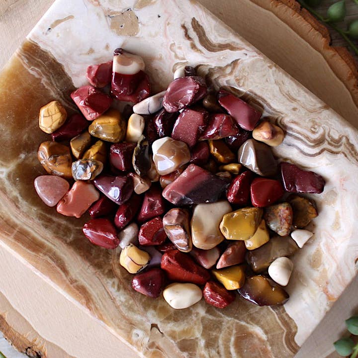 Pebble House - Vendita all'ingrosso Pietra/cristallo spirituale - Sacchetto di patatine burattate Mookaite (xs) da 4oz (Crystals & Stones)0