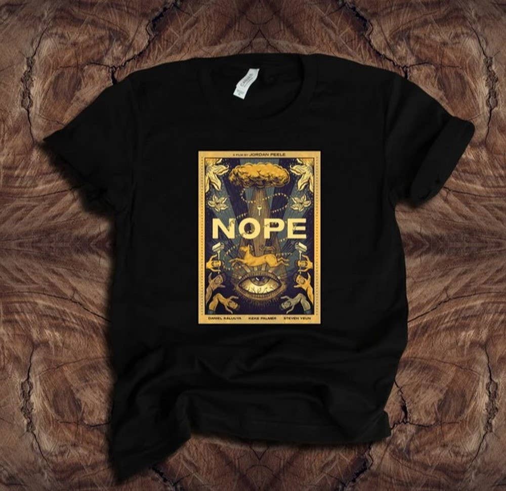 Black NOPE Movie T-Shirt, Nope Movie Poster Shirt, Sci Fi Horror M for wholesale on Faire0