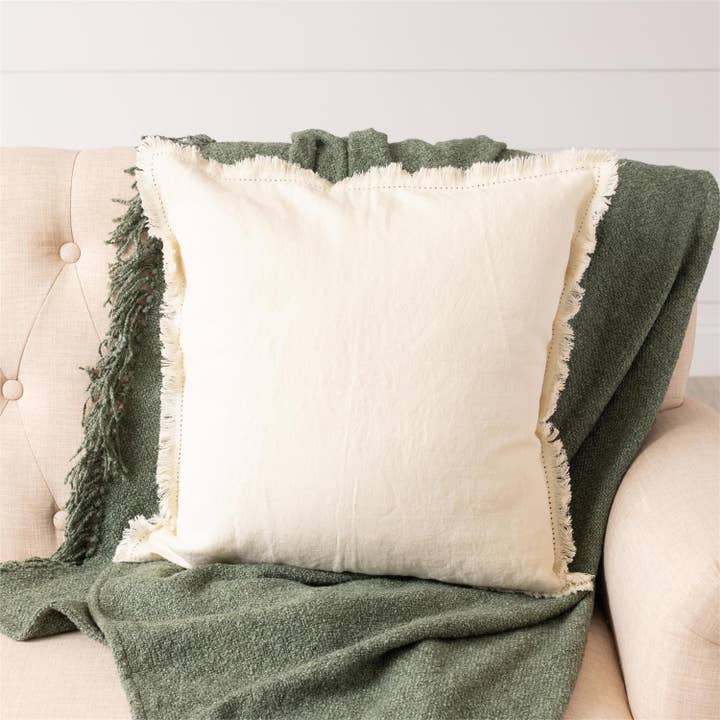 Audrey's Home & Gift - Wholesale Throw/Decorative Pillow - Pillow - Stonewashed Linen Blend, Cream (Pk/02)