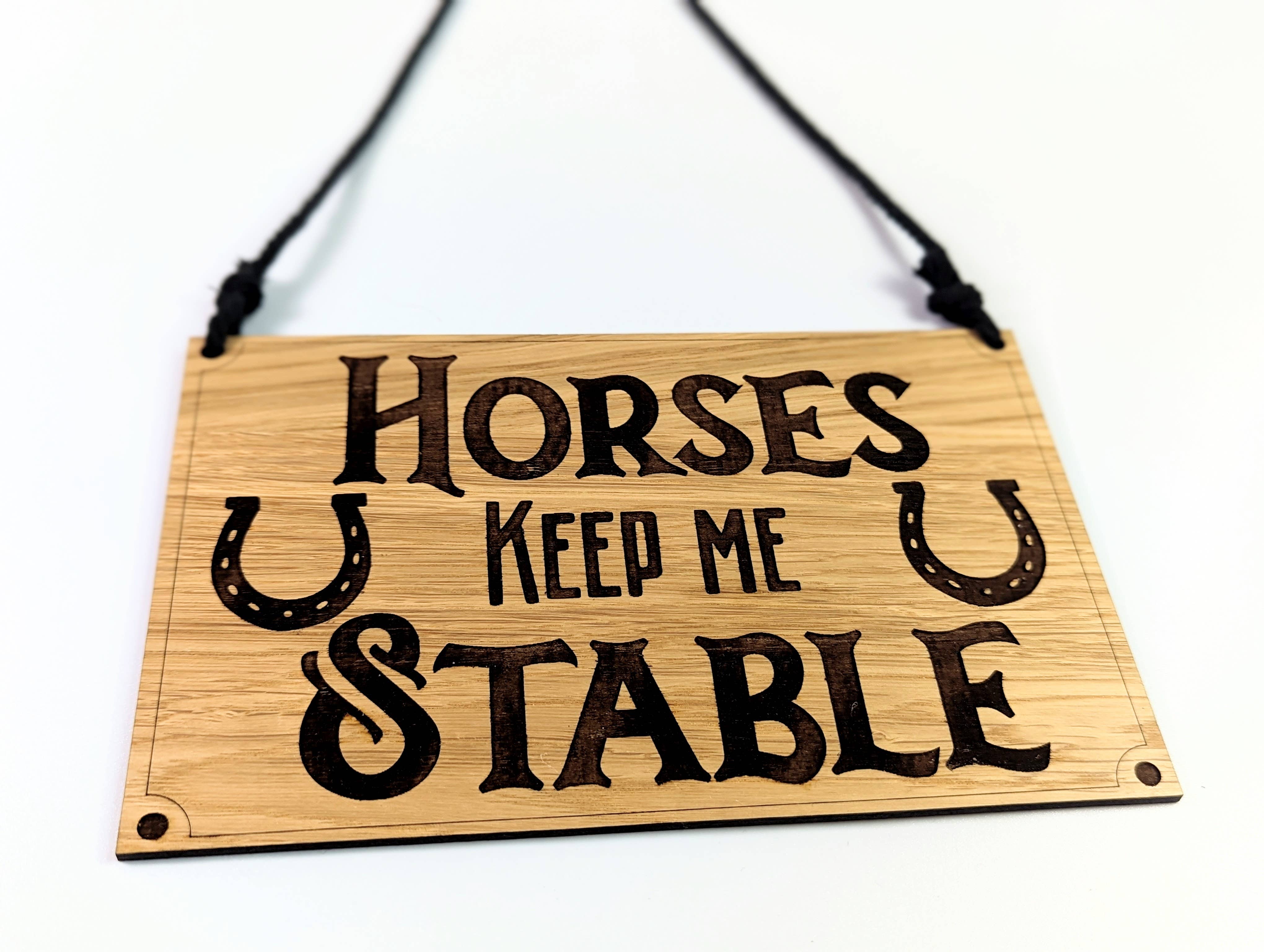Chikai Shop - Wholesale Door Hanger - Horses keep me stable oak wood door sign, horse door hanger6