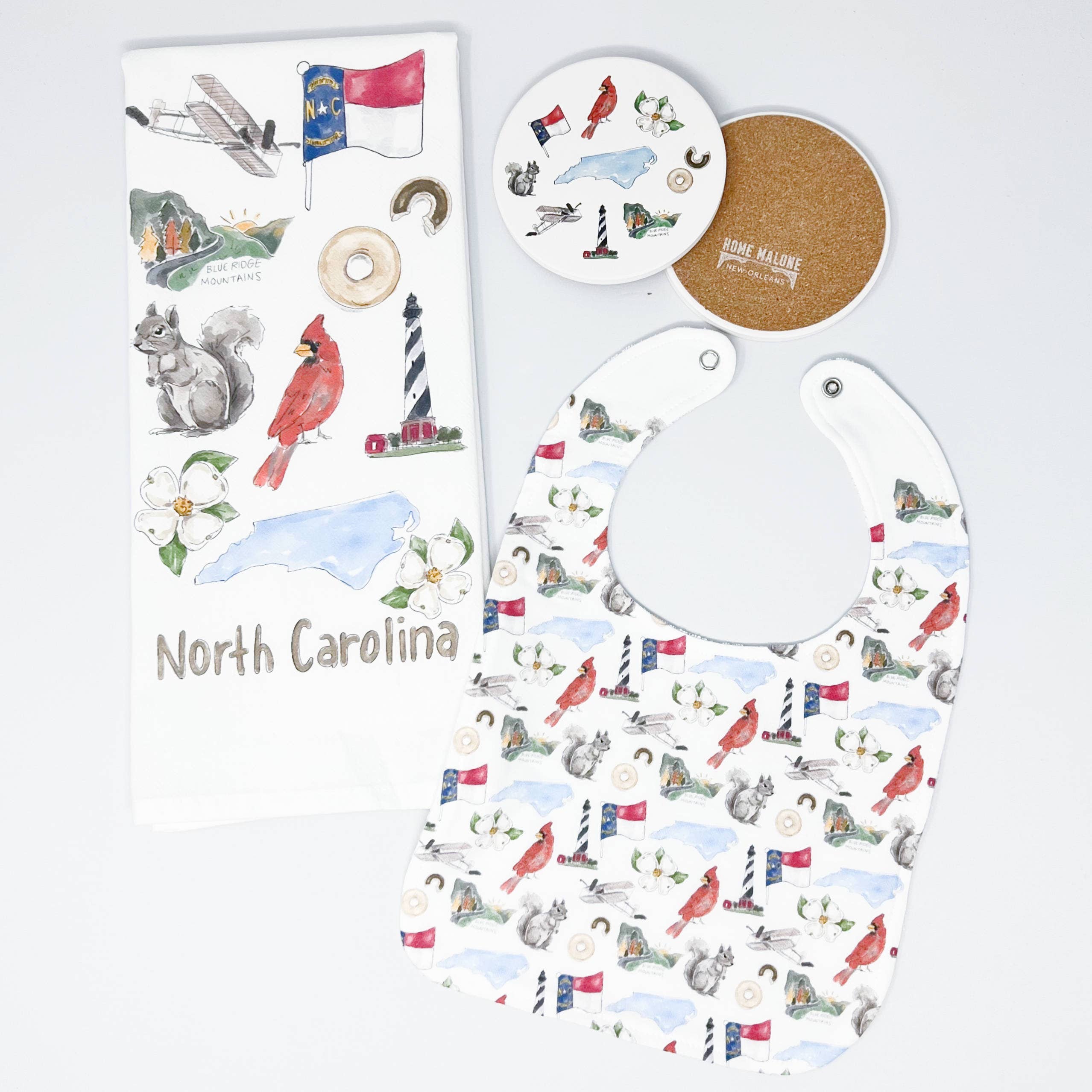 Home Malone - Wholesale Tea towel - North Carolina Icons Tea Towel3