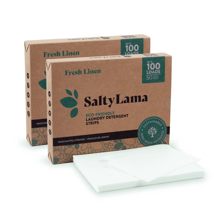 Eco Laundry Detergent Strips - 50 Strips Multipack - 2 Pack - Up to 200 Loads for wholesale by Saltylama