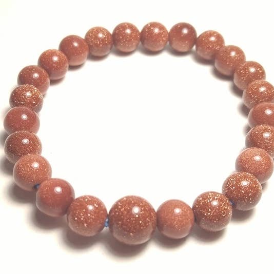 Goldstone Beaded Armbånd - Håndled Mala bøn perler - 8mm for engroshandel hos Namu Baru Inc.