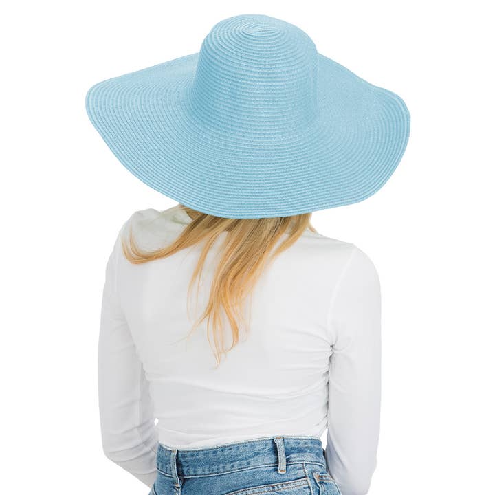 Cap Zone - Venta al por mayor Sombrero de paja - Mujer - Sombrero de sol de paja con tejido apretado, color sólido y ala ancha flexible38