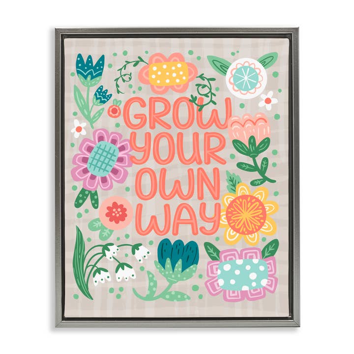 Stupell Industries - Wholesale Wall Sign - Grow Own Way Spring Plaid - Framed Wall Art25