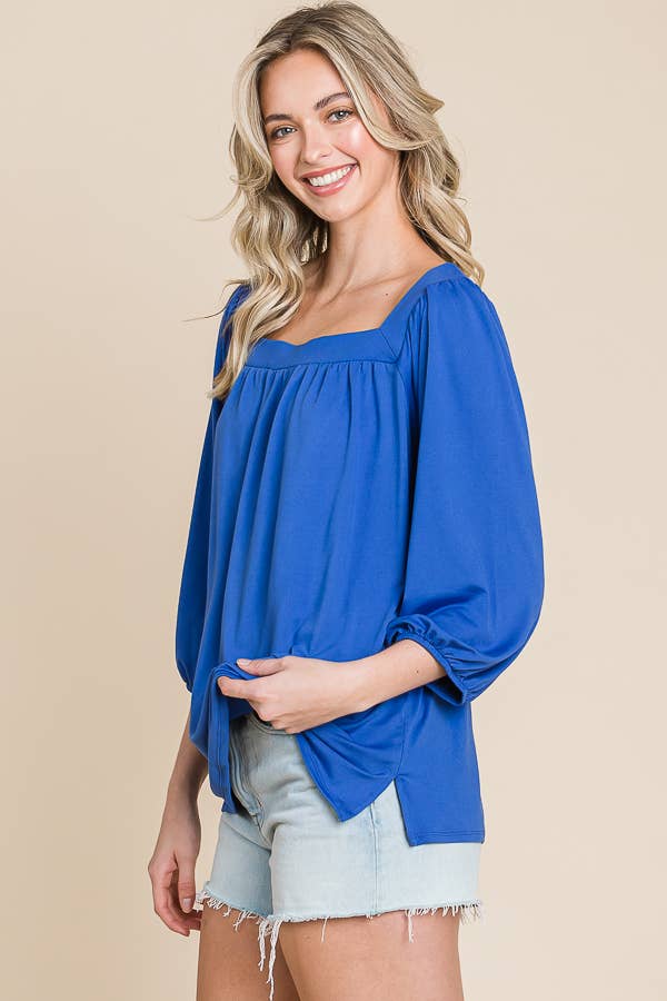 Culture Code - Wholesale Blouse - Women's - CJT1403Q - SQUARE NECK FLARE 3/4 SLEEVE TOP10
