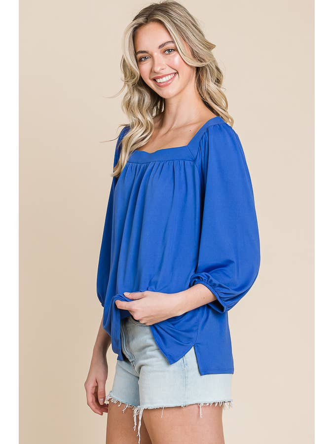 Culture Code - Wholesale Blouse - Women's - CJT1403Q - SQUARE NECK FLARE 3/4 SLEEVE TOP10