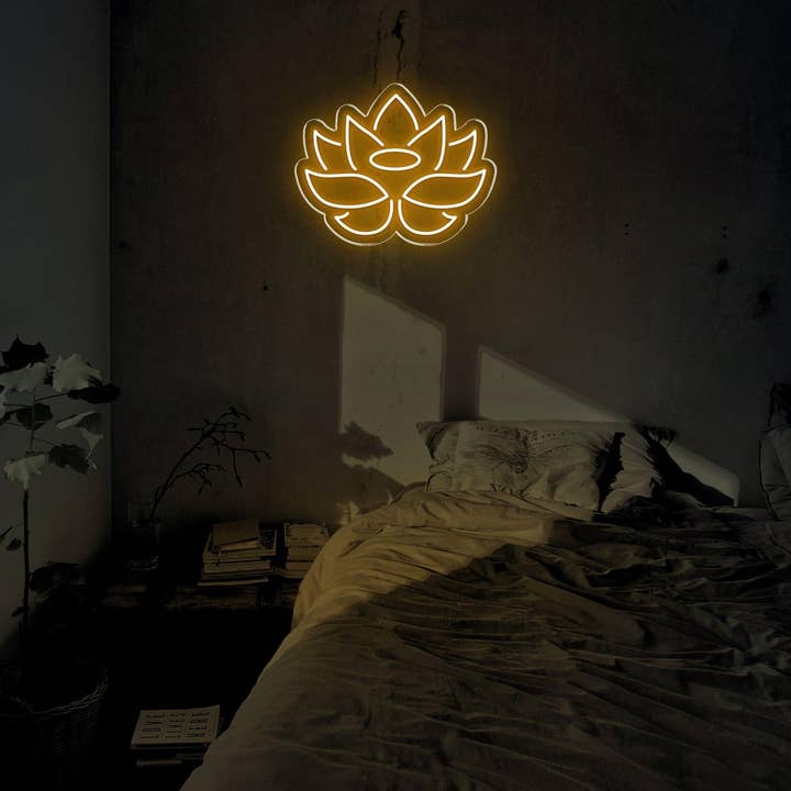 Enseigne au néon LED Lotus Flower pour la vente par BeNeonUnicorn
