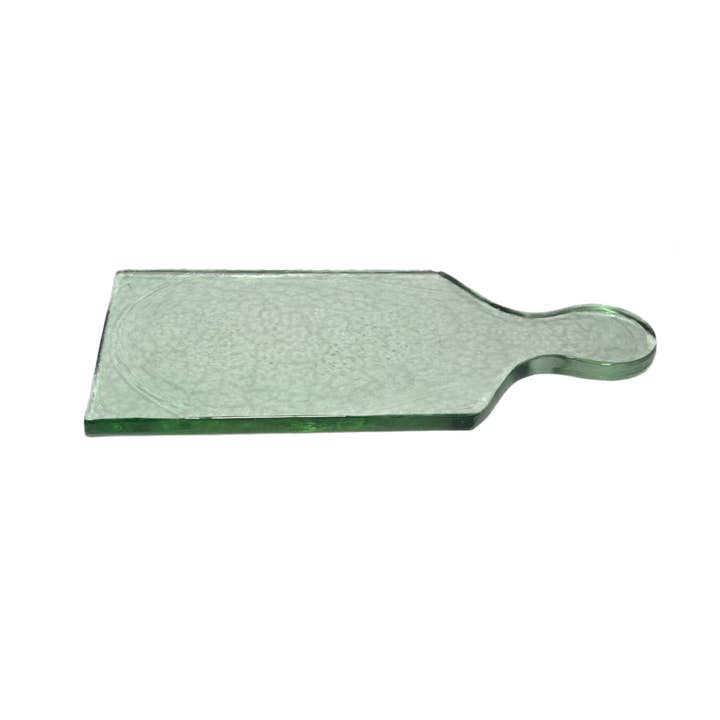 Med. Rectangular Recycled Glass Serving Board Dia 5" Green for wholesale on Faire