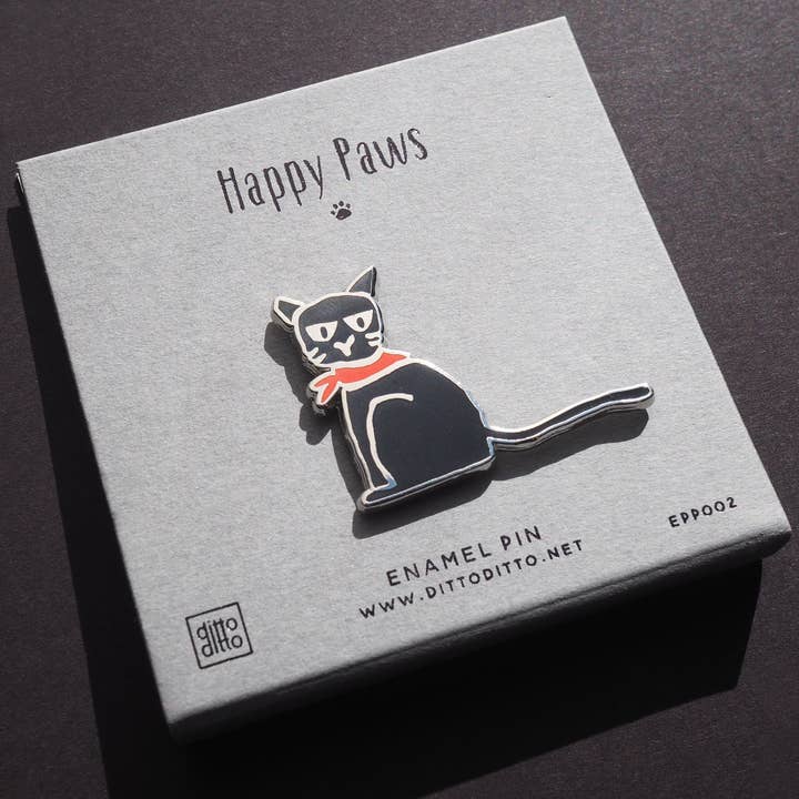 happy paws - marshall enamel pin for wholesale by ditto ditto