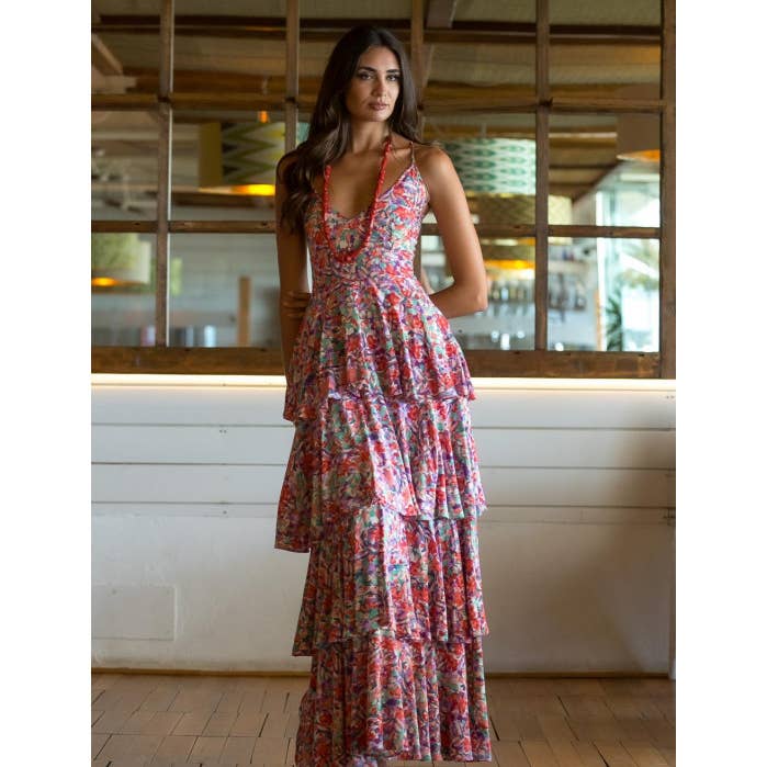 Antik Agate Maxikleid mit Sonnenuntergang- und Mond-Design für den Großhandel von Káhyra