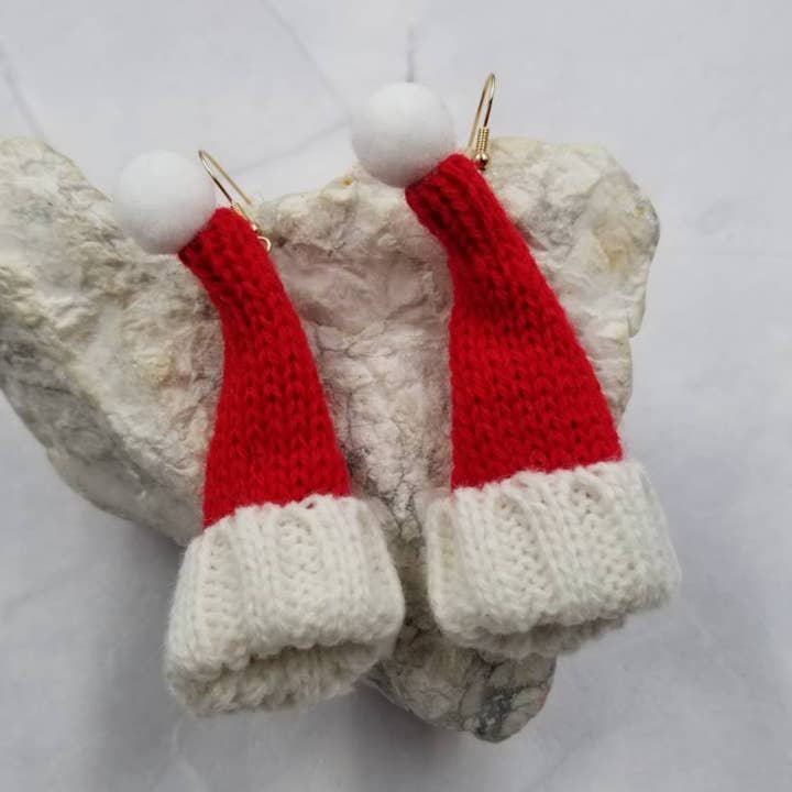 Handwoven Christmas Hat Earrings for wholesale by The Pretty Jewellery