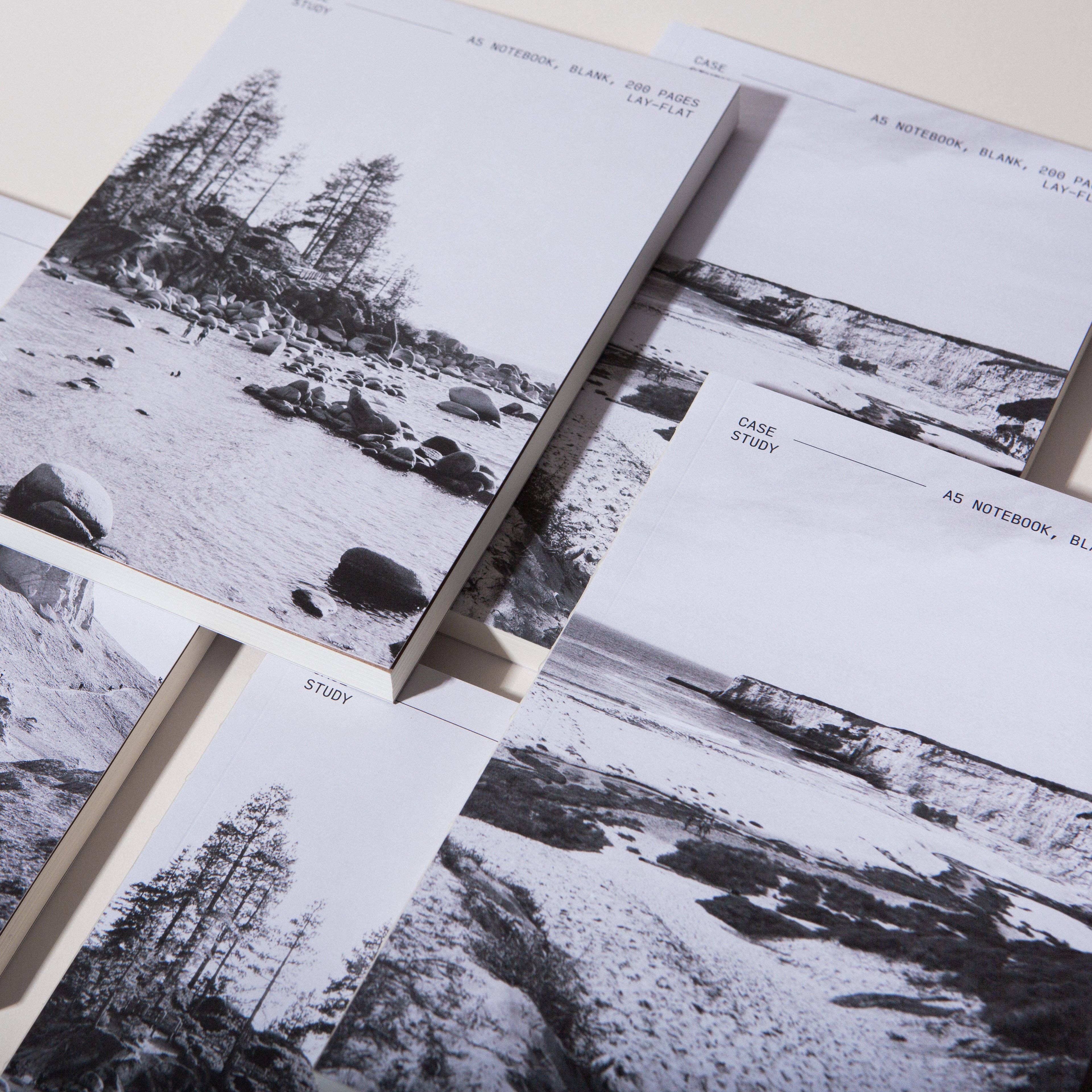 Case Study - Wholesale Notebook - Minimal Layflat Notebook – A5 Blank Journal with Exposed Binding & Photo Cover of an Alpine Lake8