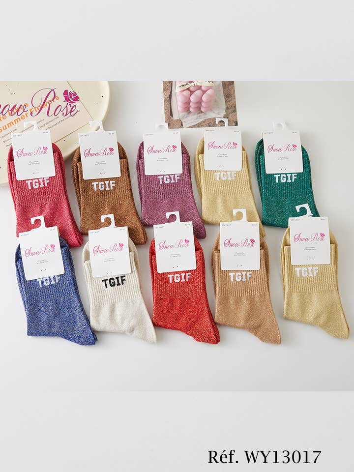 Shiny socks for wholesale by Belle Com'Elle