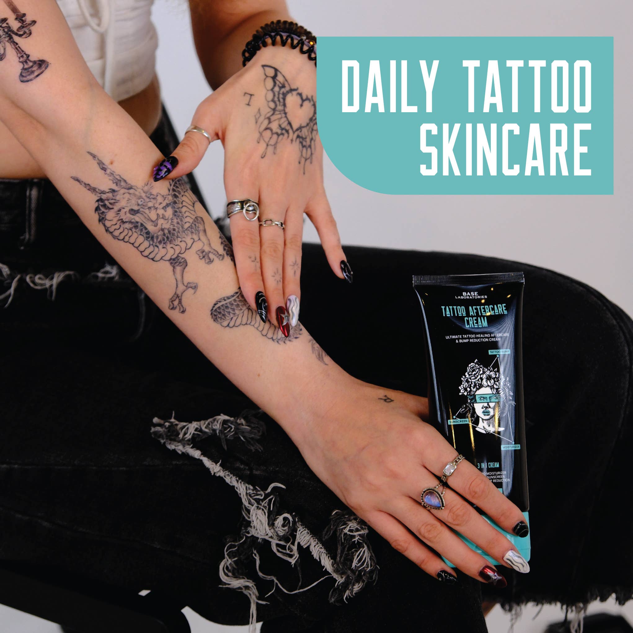 Base Laboratories – wholesale Tattoo ointment/care – Tattoo Aftercare Cream 3-in-1 Moisturizer - SPF 30, 6 oz2