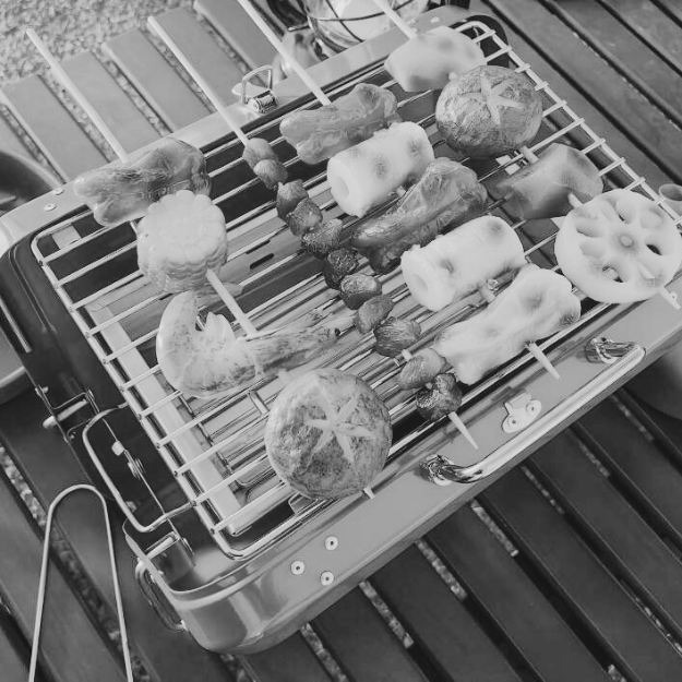 KIKIRIKIT – Ferramentas para churrasco por atacado – Kit Básico de Churrasqueira Portátil Dobrável Cinza Carvão4