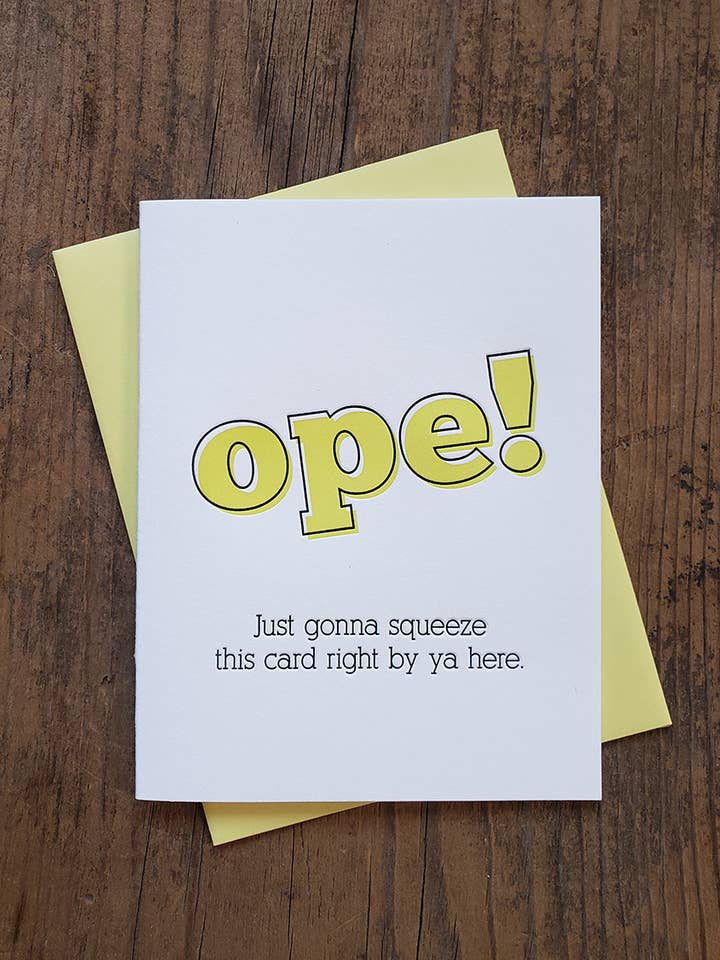 Tarjeta de felicitación tipográfica Midwest Ope para venta al por mayor de Iron Leaf Press