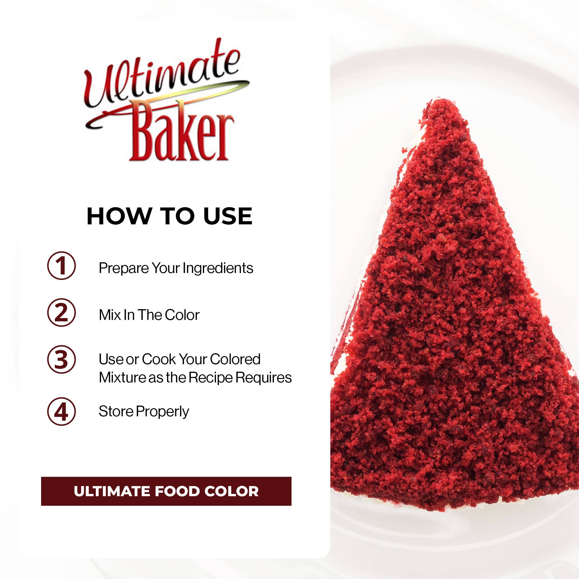 Ultimate Baker - Wholesale Cake Decorating Kit - Ultimate Baker Natural Deep Red Food Color (1x12g)5