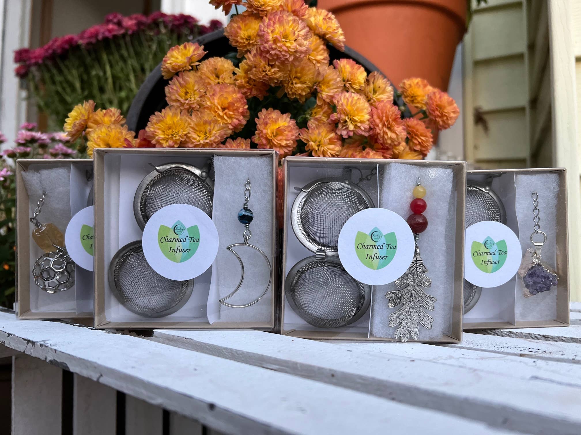 Kinley Jewelry - Wholesale Tea Strainer/Infuser - Tea Infuser Honey Bee Charmed with Honey Calcite Stone Gift5