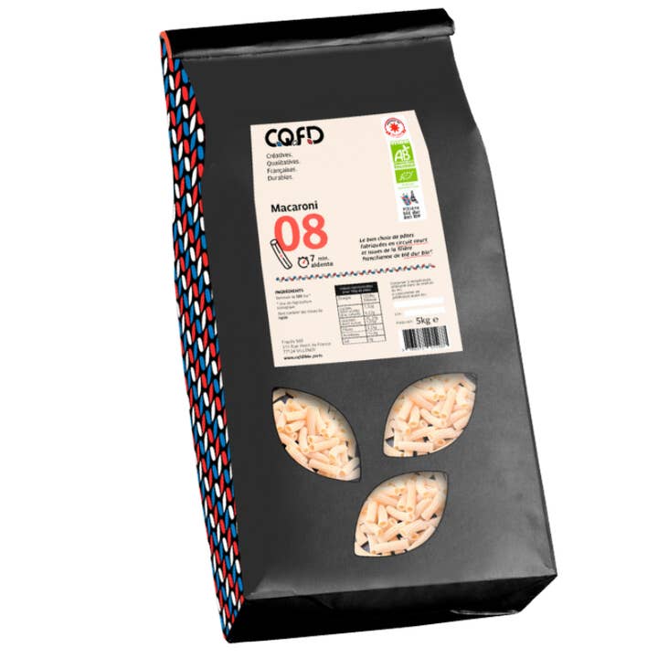 Pasta ecológica - 08 macarrones (bolsa de 5 kg) para venta al por mayor de C.Q.F.D.