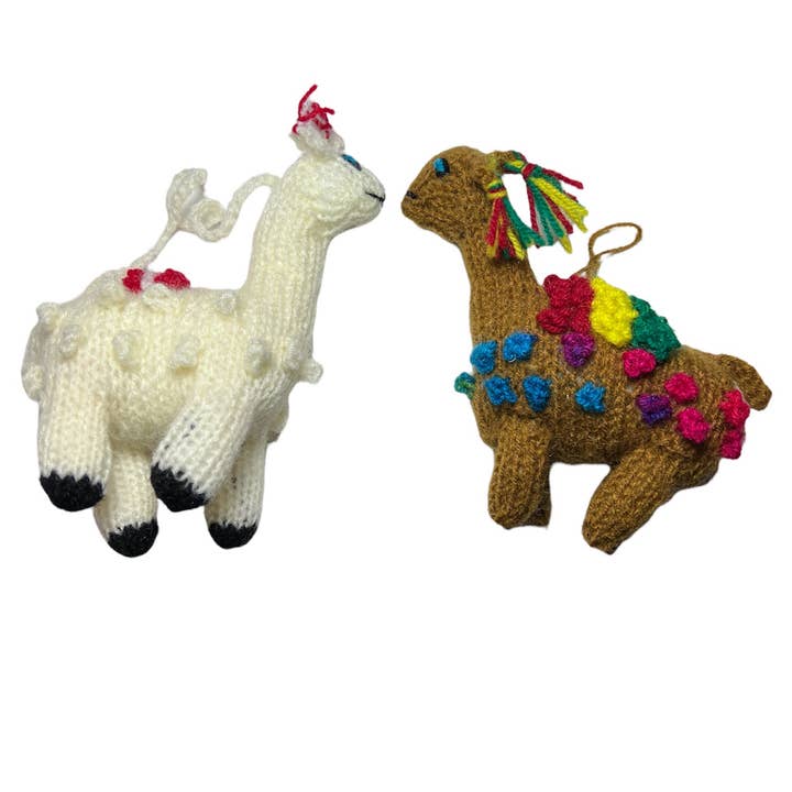 Décoration en tricot de laine de lama, grande taille, vendu par douzaine pour la vente par Inter-American Trading Inc.